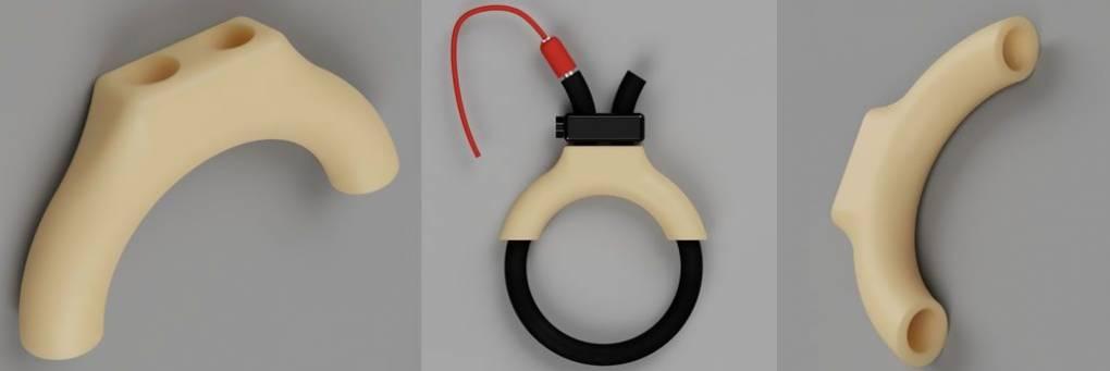 DIY 3D Printed Estim Penis Play Conductive Rubber Cock Loop Insulator
